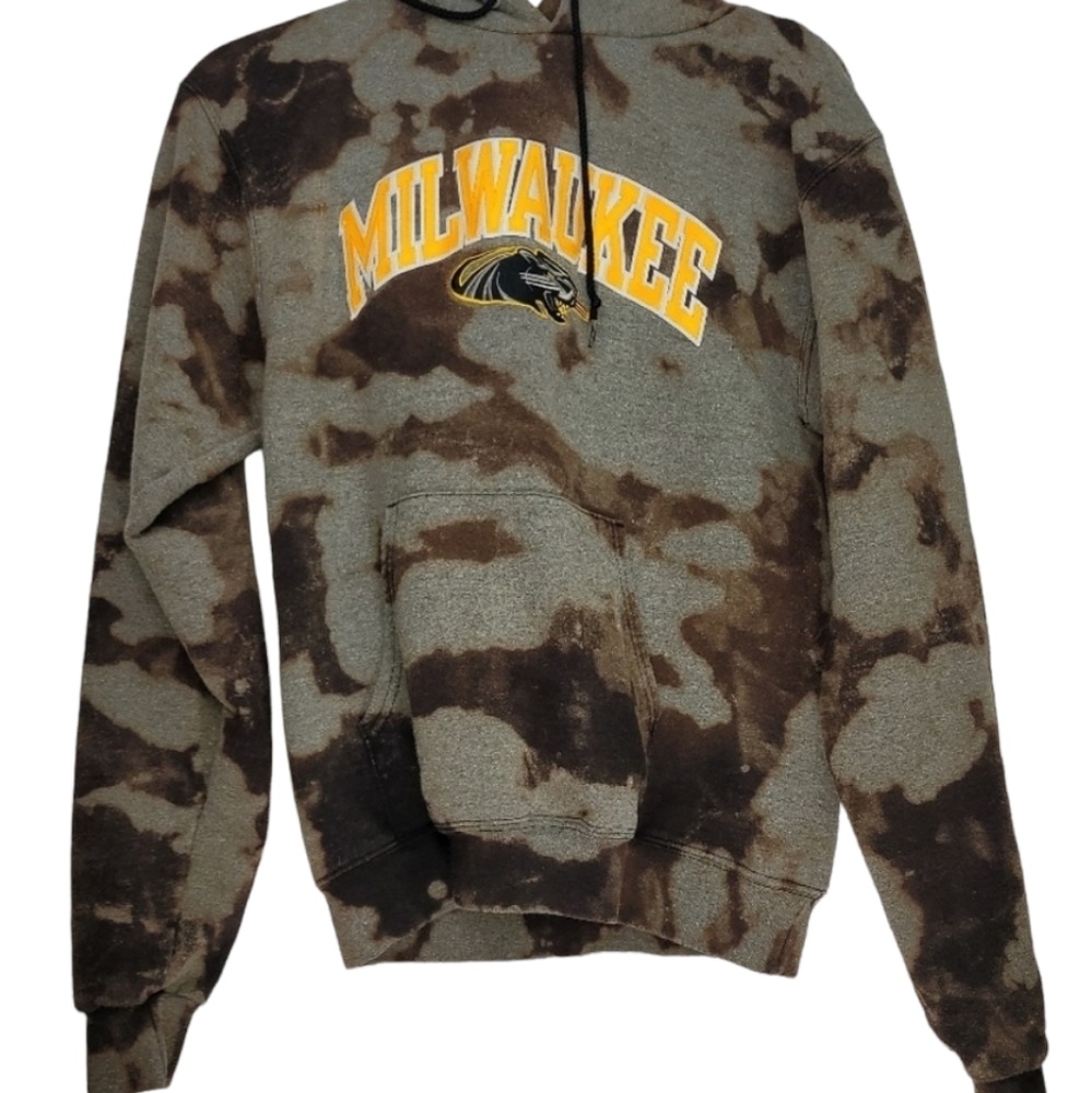 Gray Rust Tye Dye Champion Eco Hoodie Milwaukee
